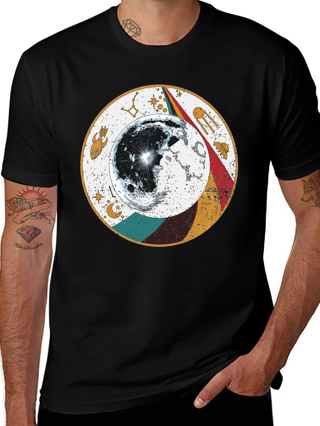 Variant 18 of Retro Moon Zodiac Graphic Tee