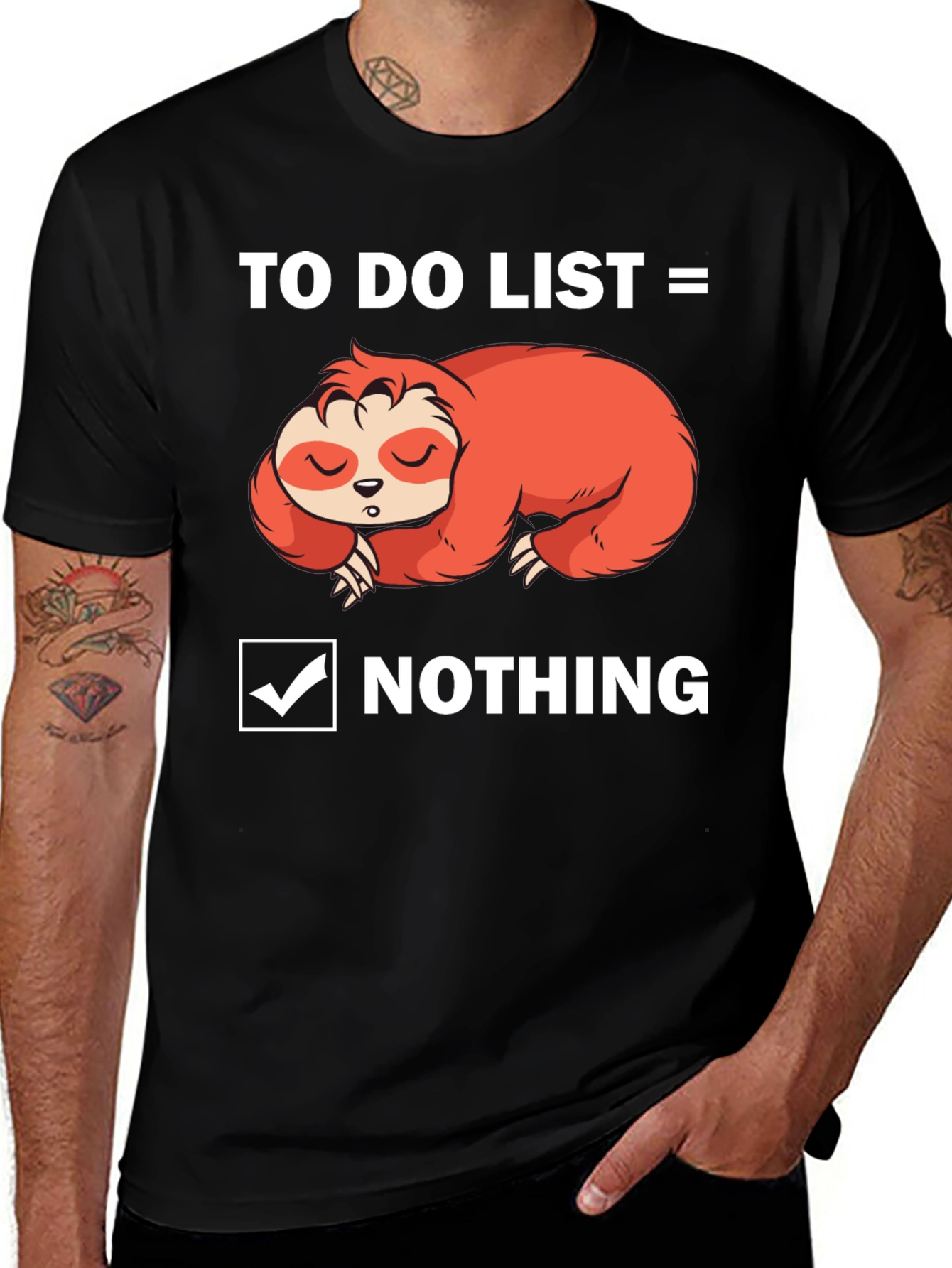 Variant 24 of Lazy Sloth To-Do List T-Shirt