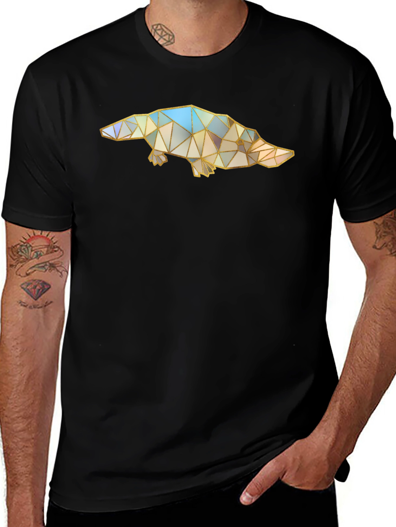 Variant 7 of Geometric Platypus T-Shirt - Black