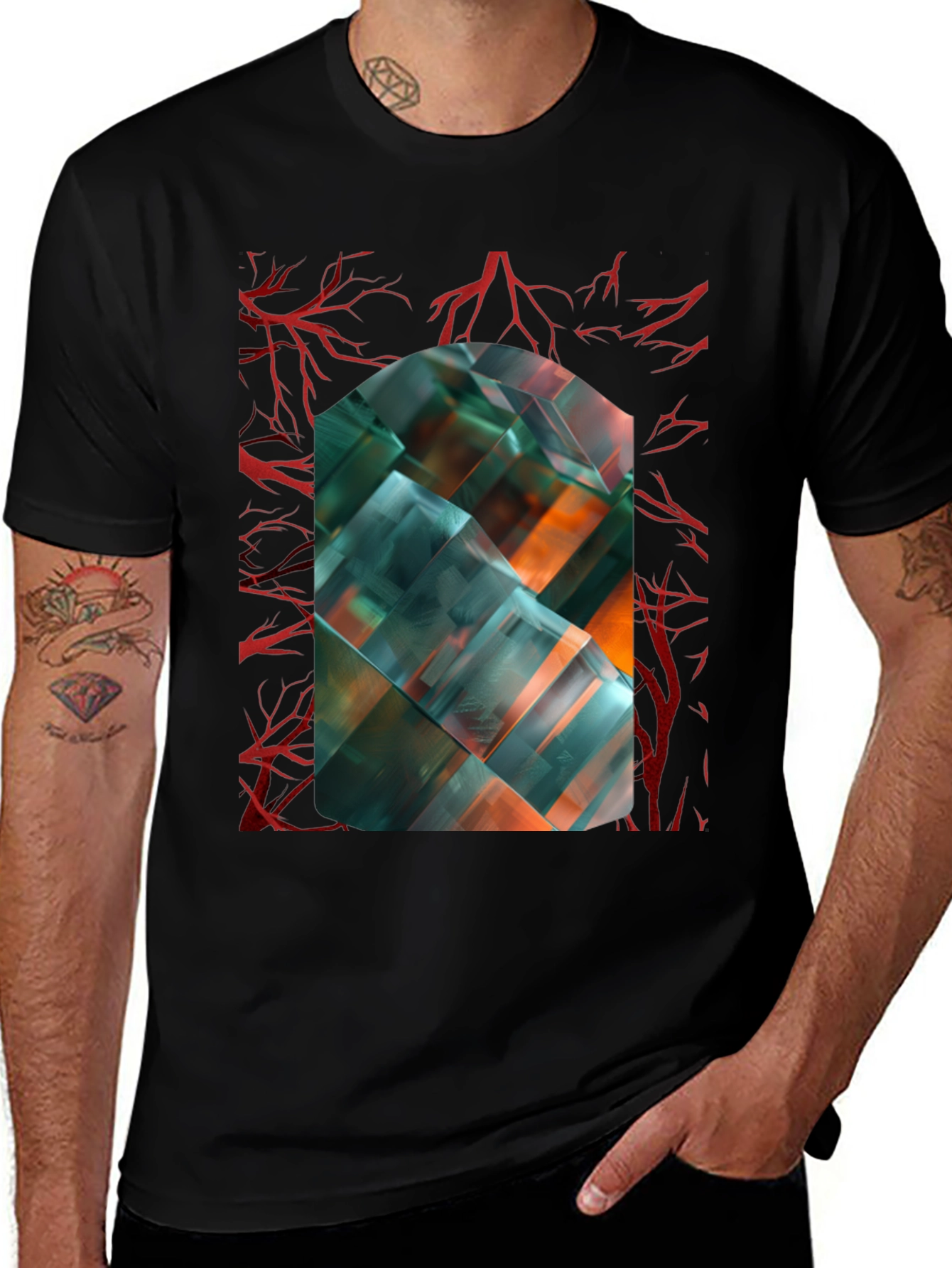 Variant 16 of Abstract Geometric Art T-Shirt - Modern Design