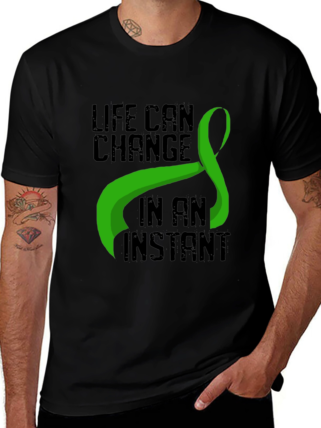 Variant 5 of Life Can Change Instant Awareness Black Tee