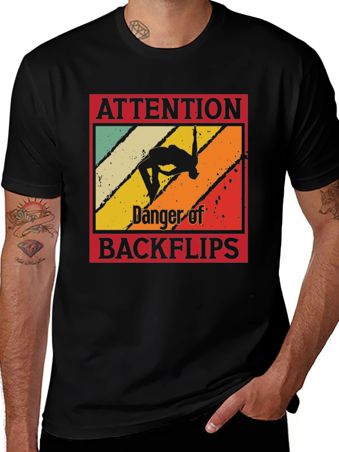 Variant 10 of Attention Backflips Graphic Tee