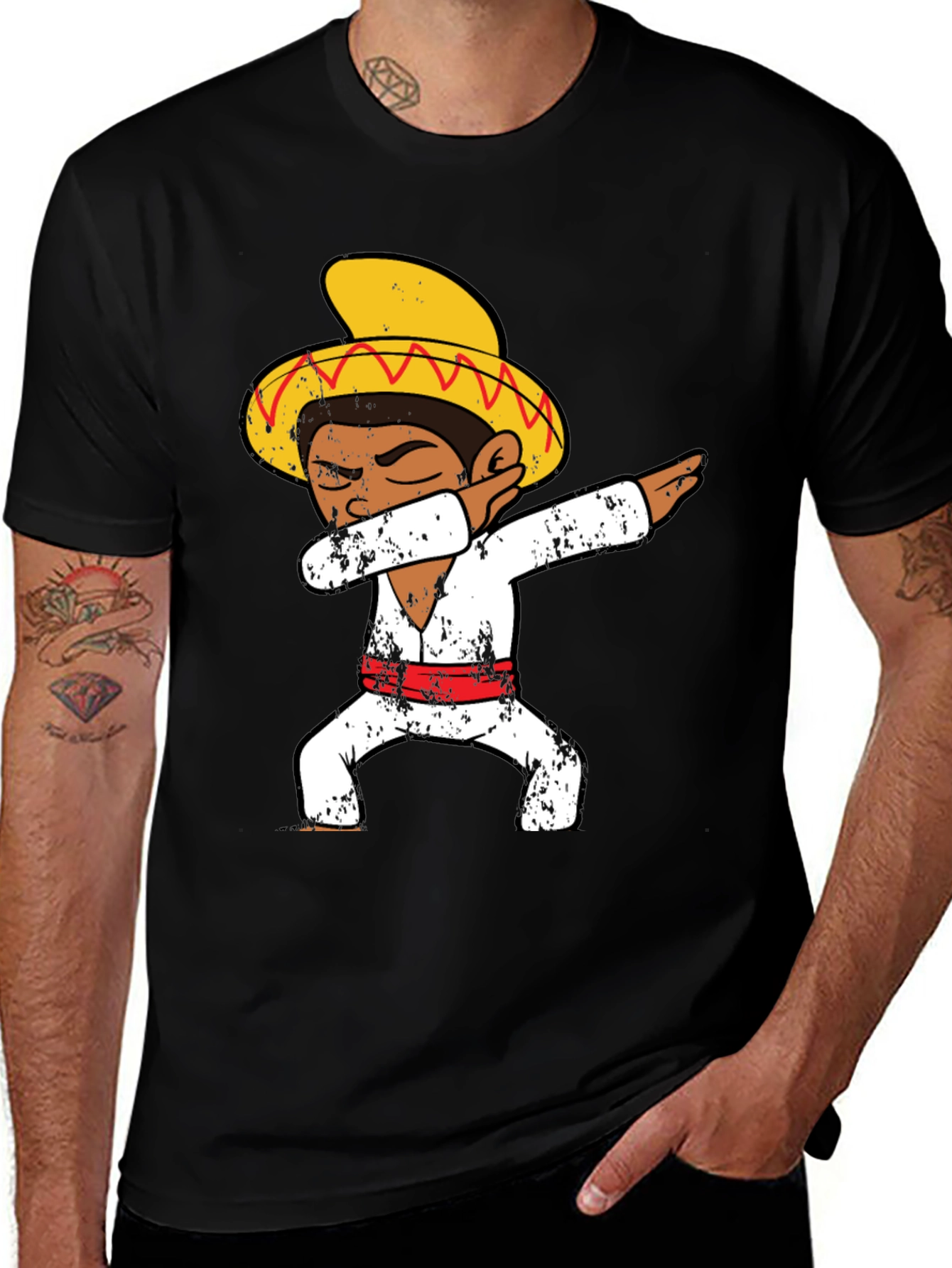 Variant 28 of Dabbing Mexican T-Shirt - Fun Fiesta Tee!