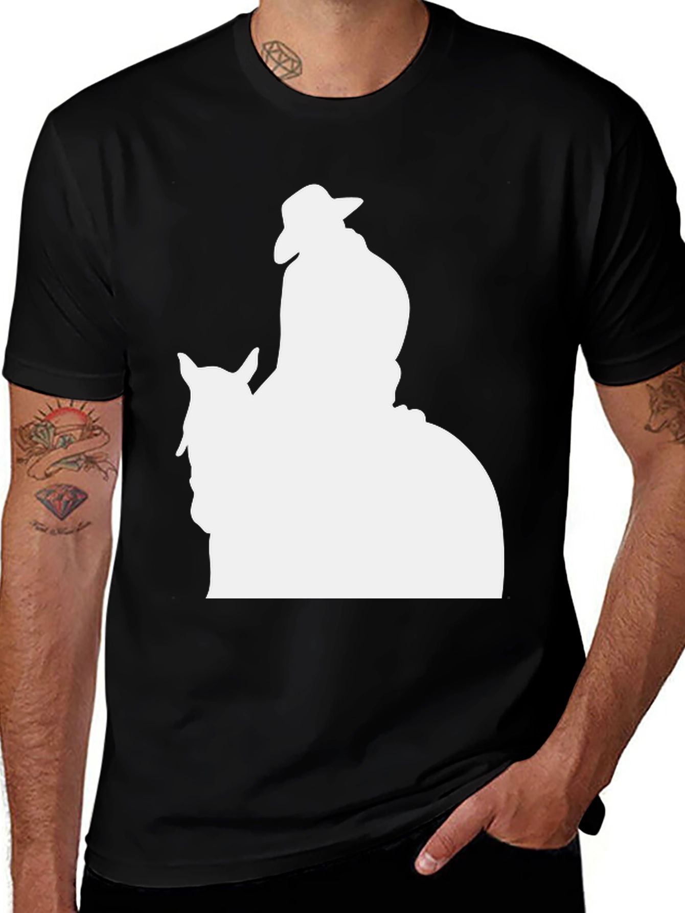 Variant 24 of Cowboy Silhouette Graphic Tee - Classic Black