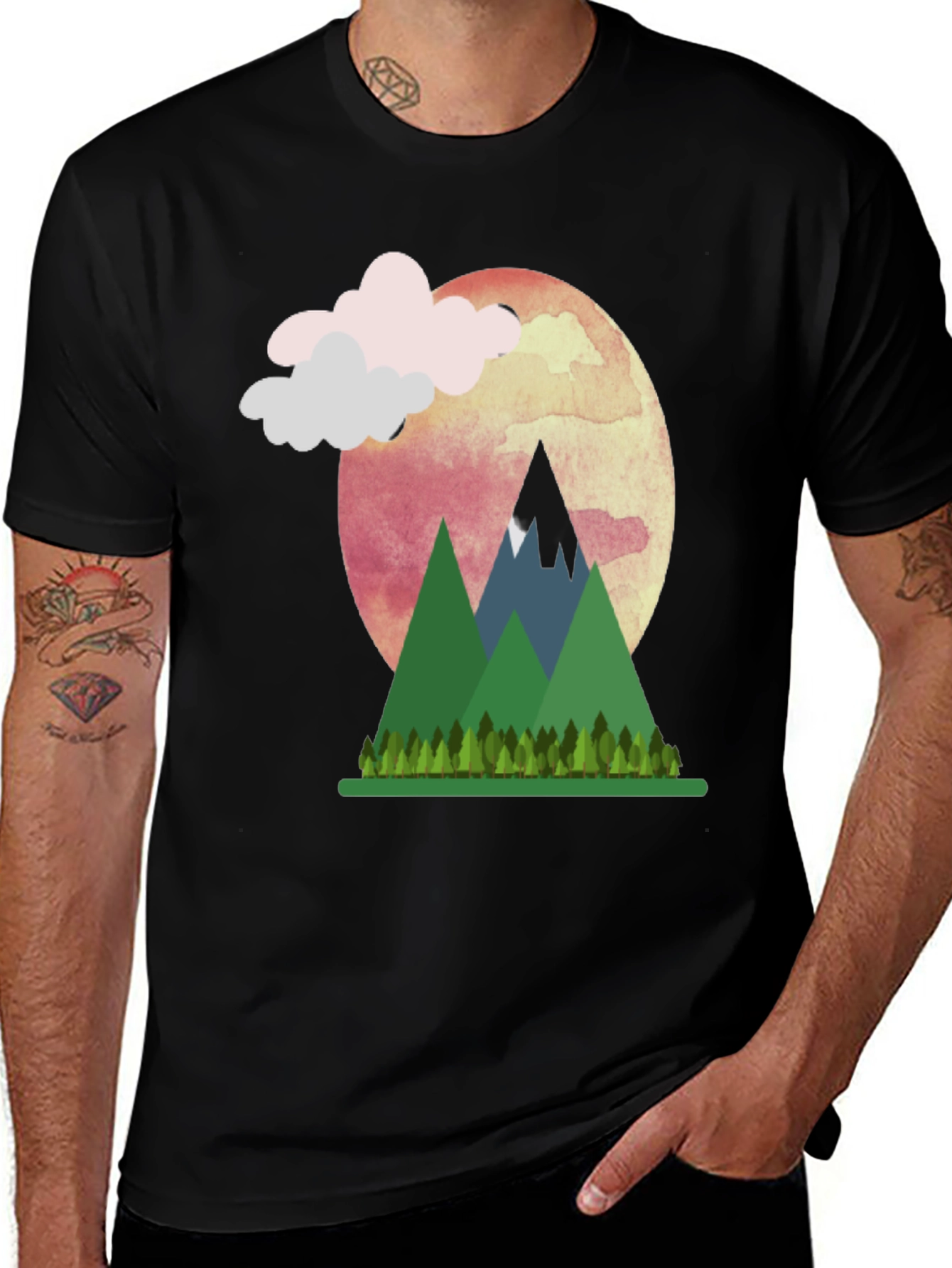 Variant 29 of Mountain Moon Graphic Tee - Nature Lover's T-Shirt