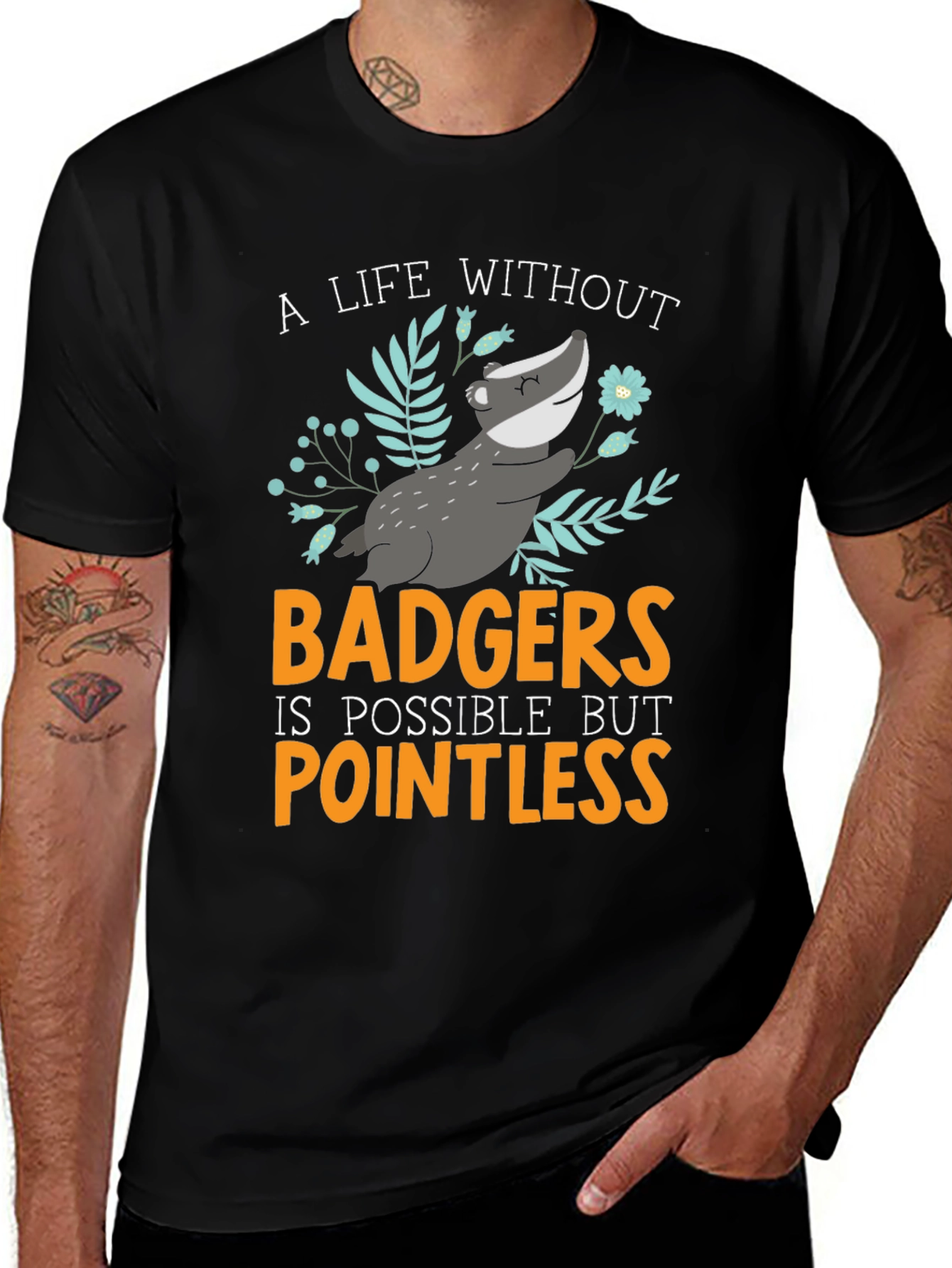 Variant 23 of Badger Graphic Tee: A Life Without Badgers