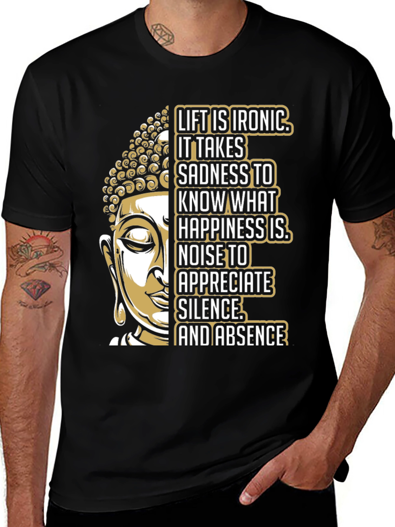 Variant 23 of Buddha Ironic Life Graphic T-Shirt