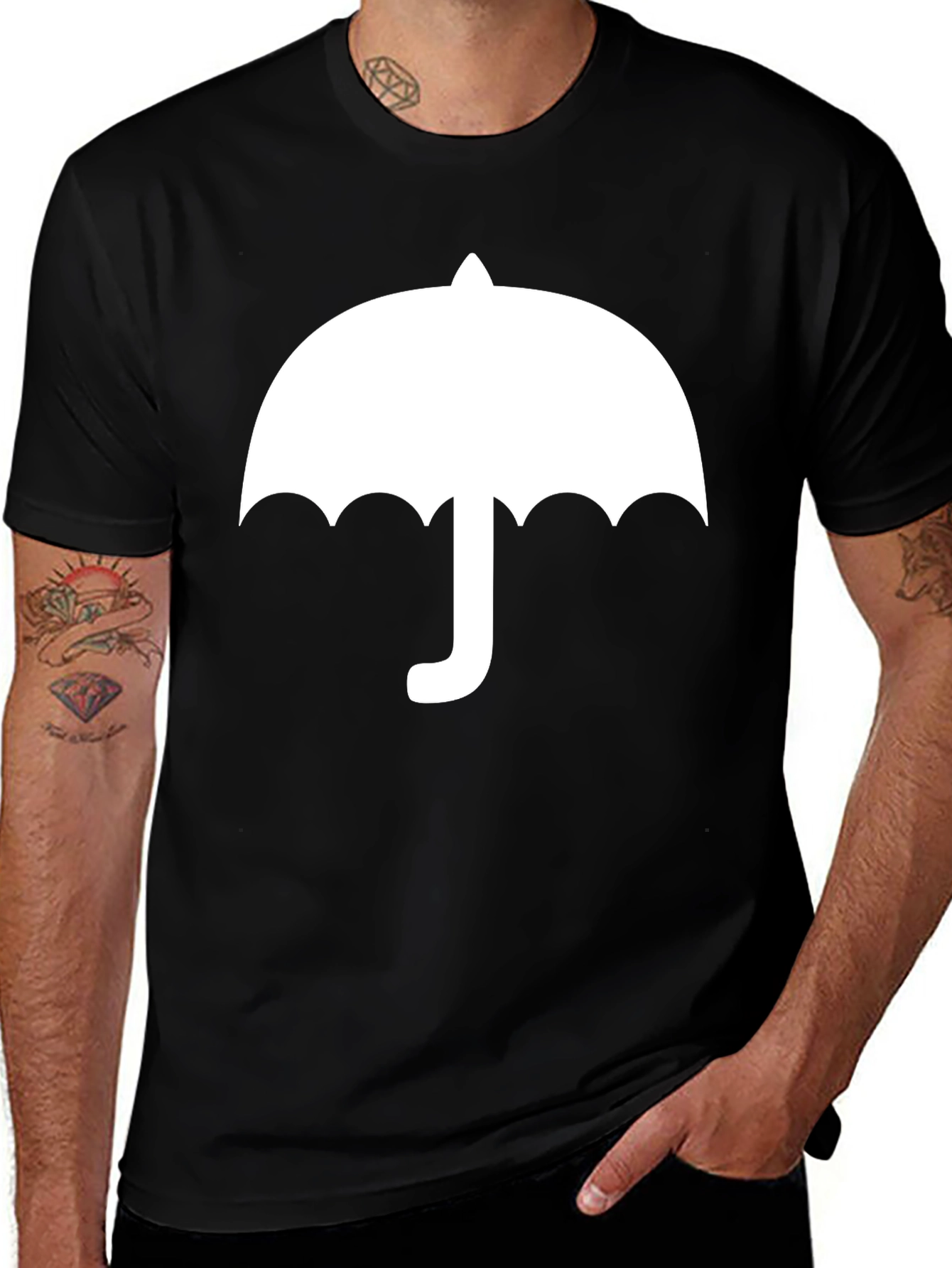 Variant 28 of Umbrella Graphic Black Tee Shirt