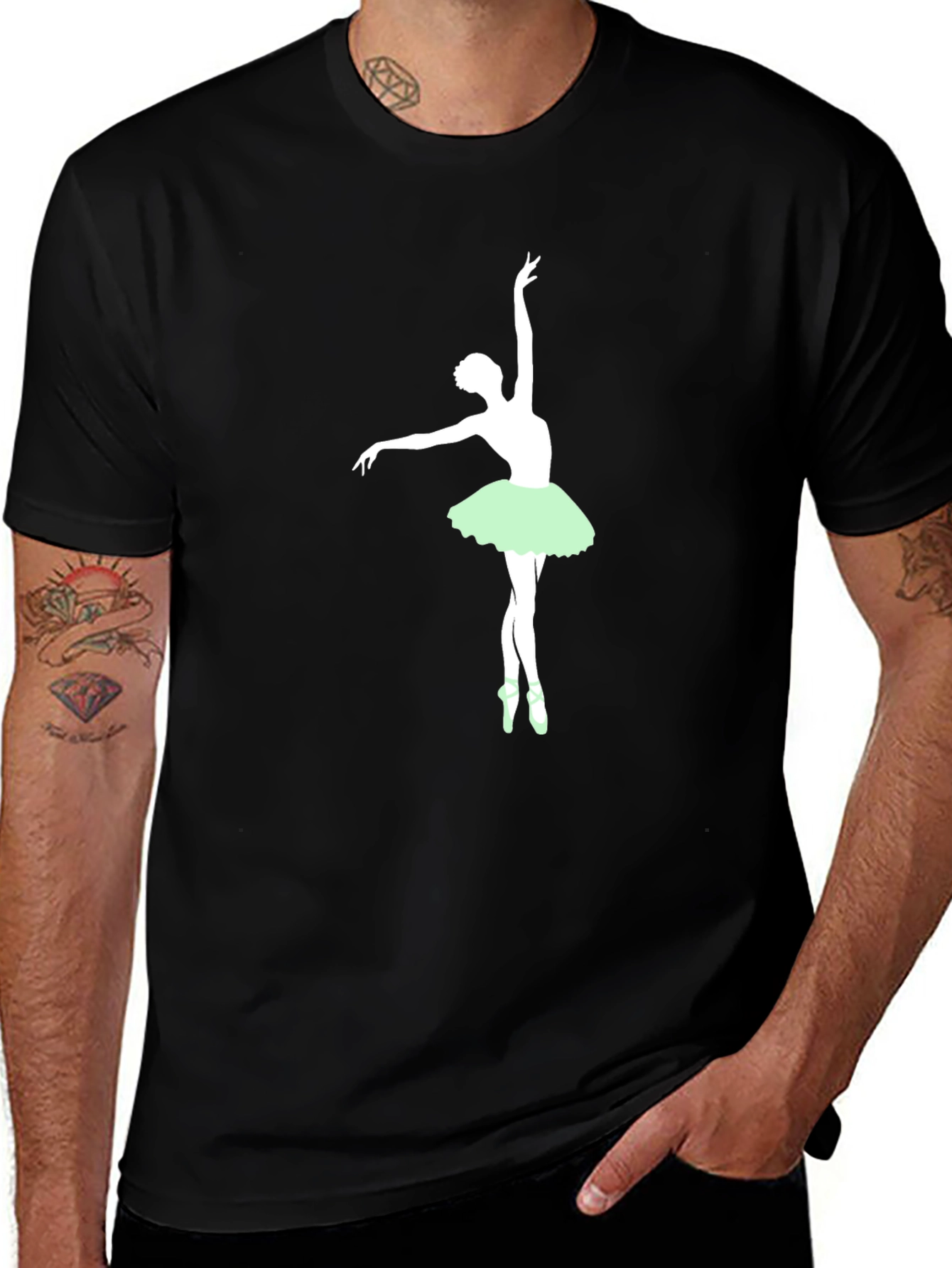 Variant 3 of Ballerina Graphic Black T-Shirt