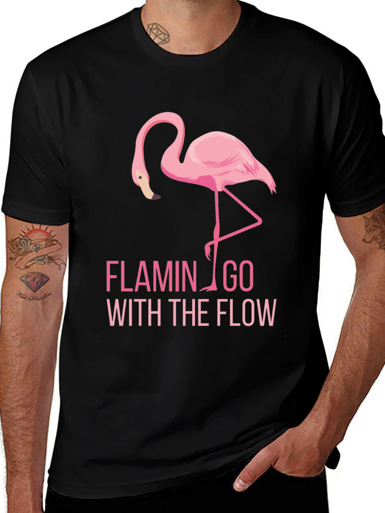 Variant 19 of Flamingo 'Go With The Flow' Graphic Tee