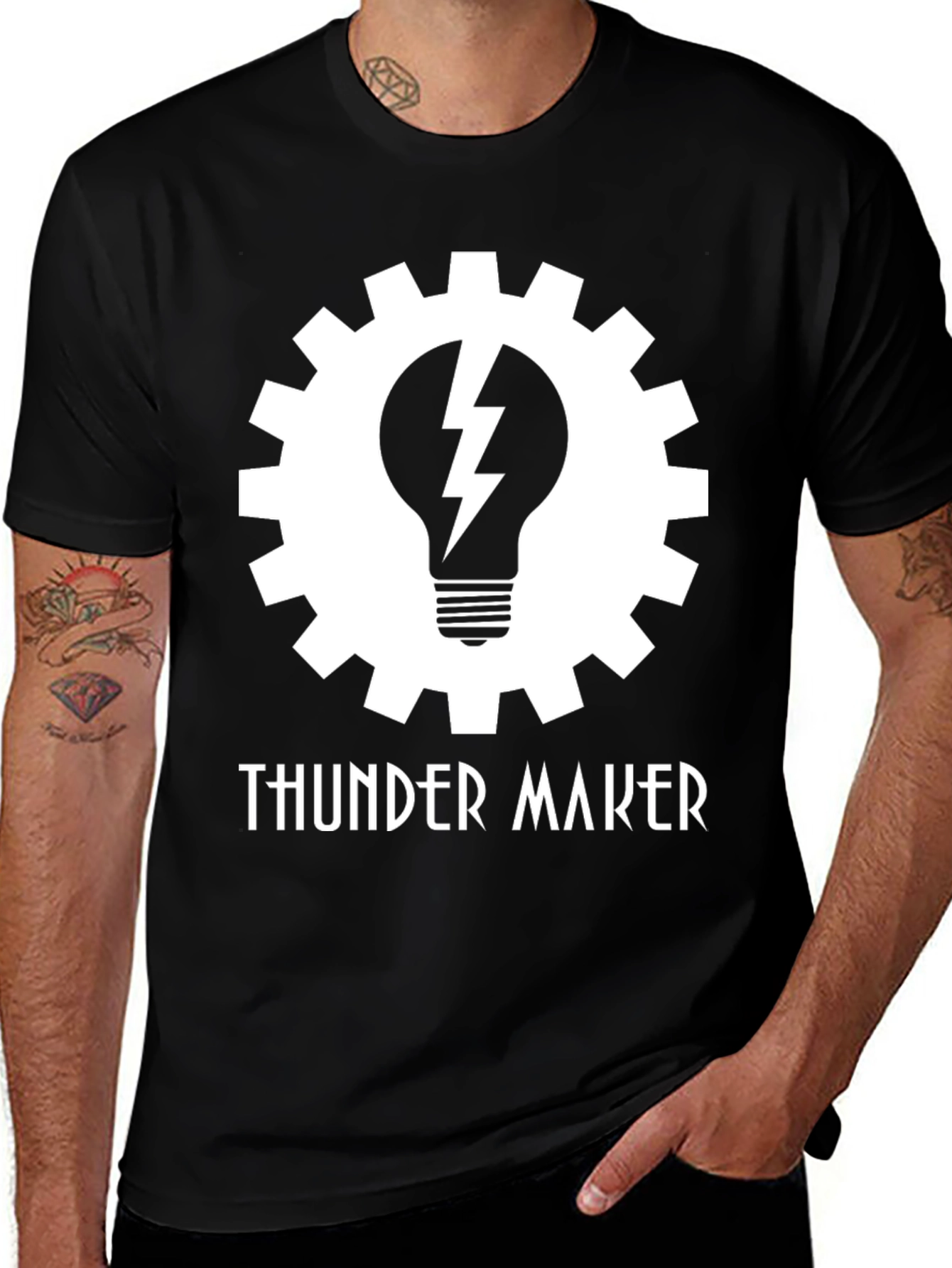 Thunder Maker T-Shirt - Gear and Lightning Design