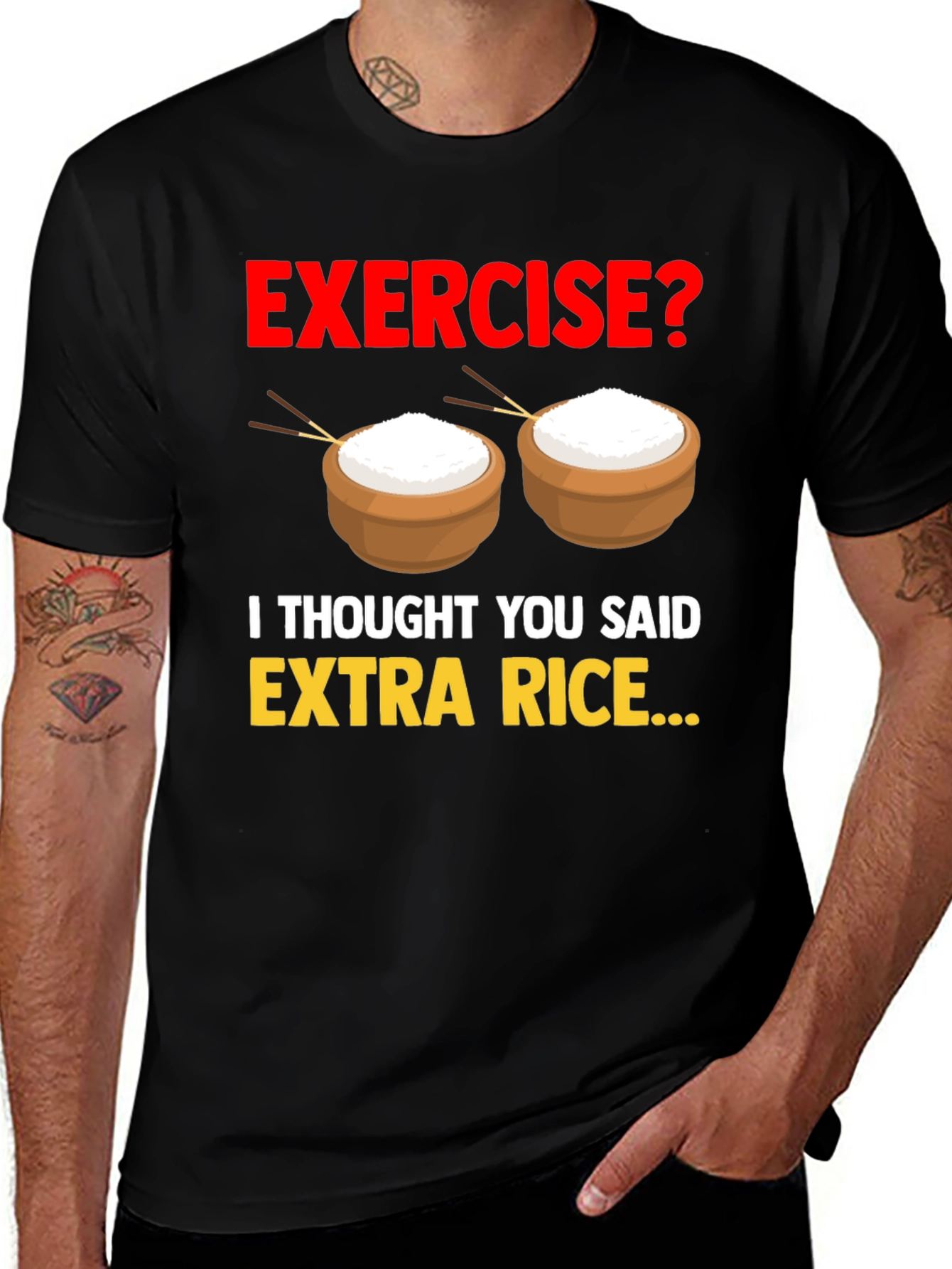 Variant 25 of Extra Rice Graphic Tee - Funny Foodie Shirt
