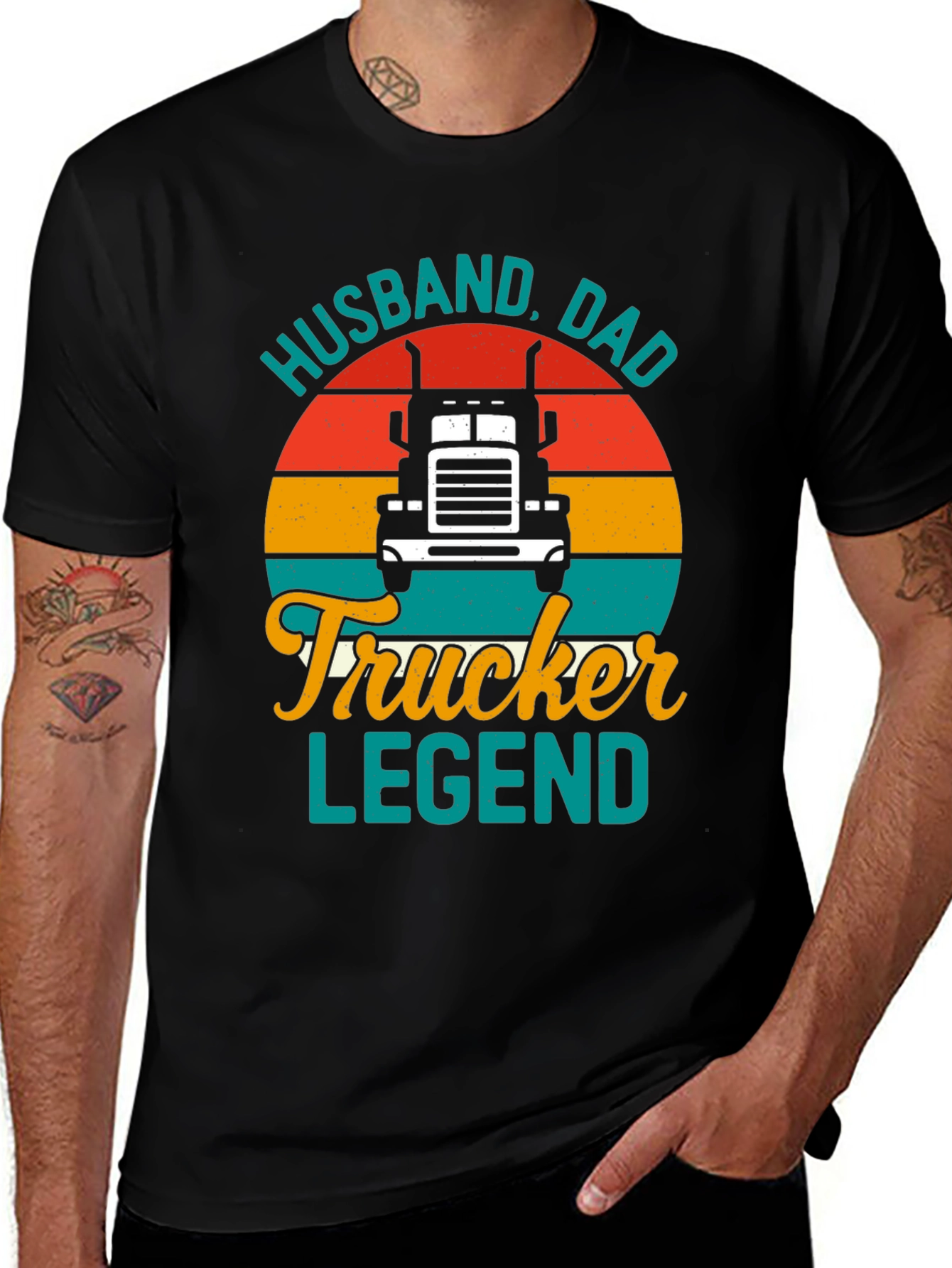Variant 23 of Husband Dad Trucker Legend Graphic T-Shirt
