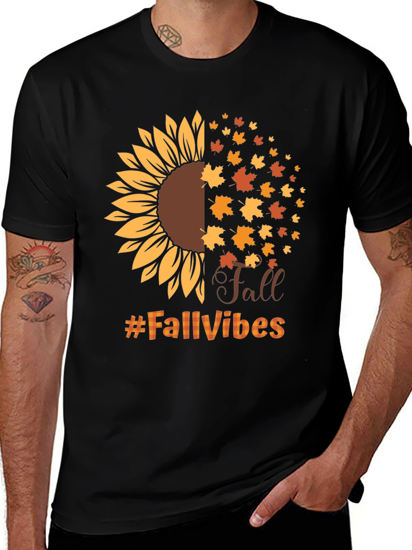 Variant 29 of Fall Vibes Sunflower Graphic T-Shirt