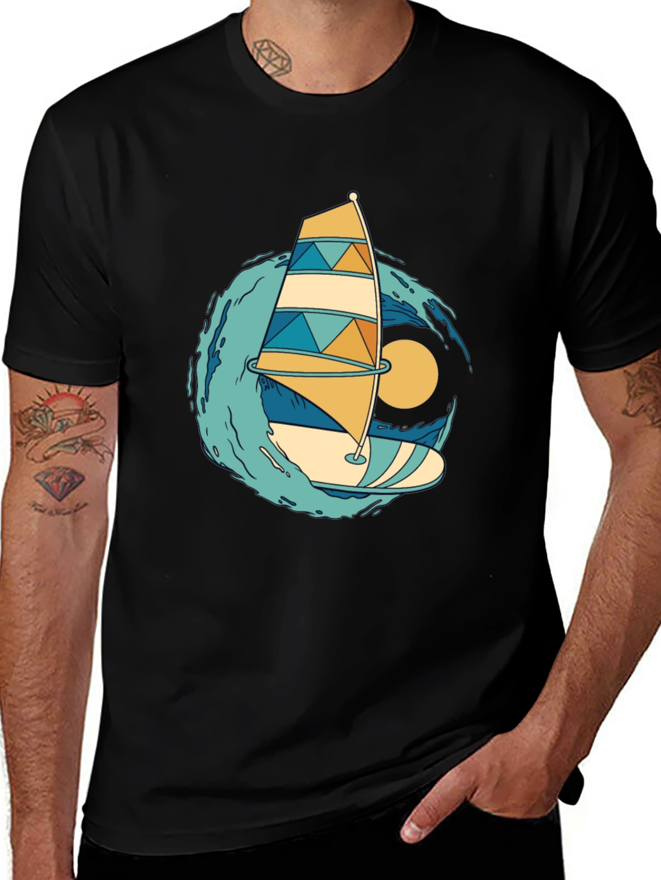 Variant 30 of Windsurfing Graphic Tee - Summer Vibes