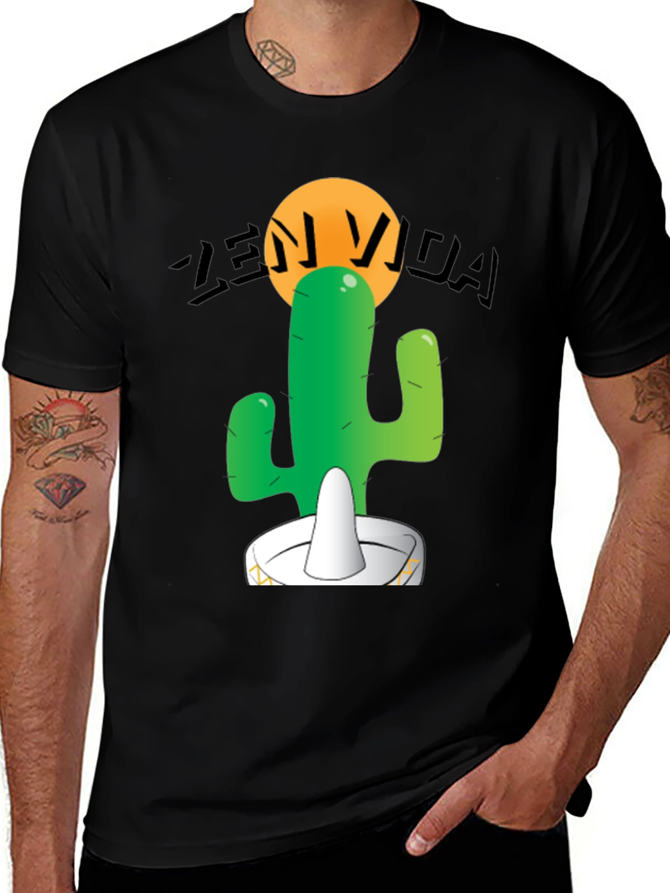 Variant 15 of Zen Vida Cactus Graphic Tee - Stylish Desert Vibe