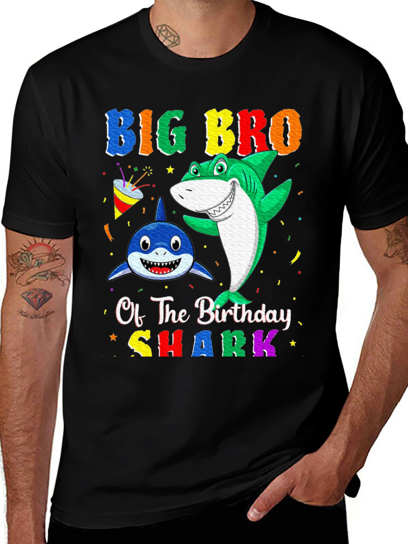 Variant 30 of Big Bro Birthday Shark T-Shirt