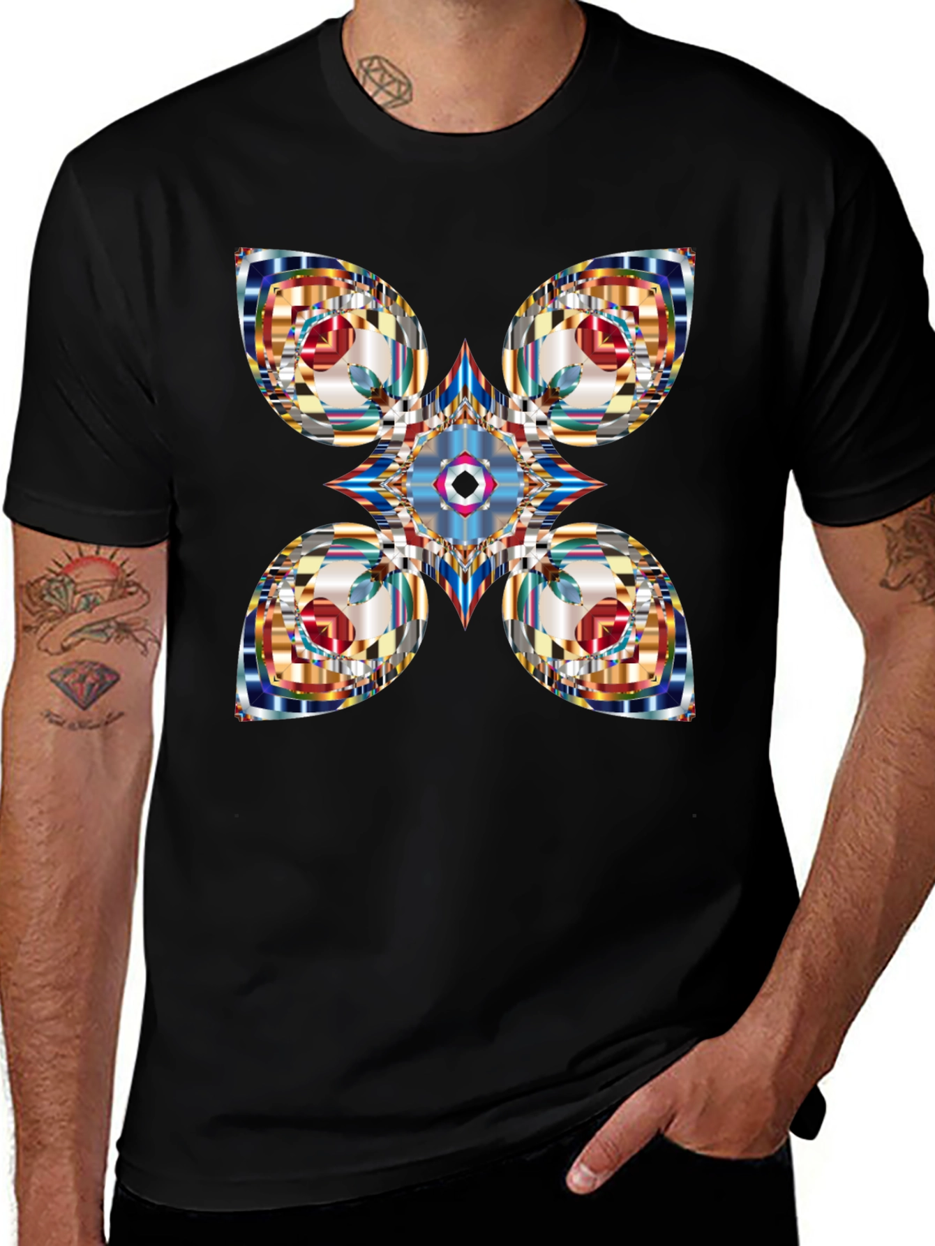 Variant 4 of Abstract Geometric Black T-Shirt