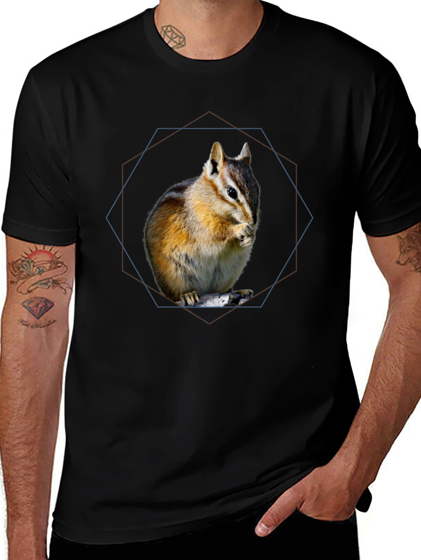 Variant 30 of Chipmunk Graphic Tee - Soft Black Cotton T-Shirt