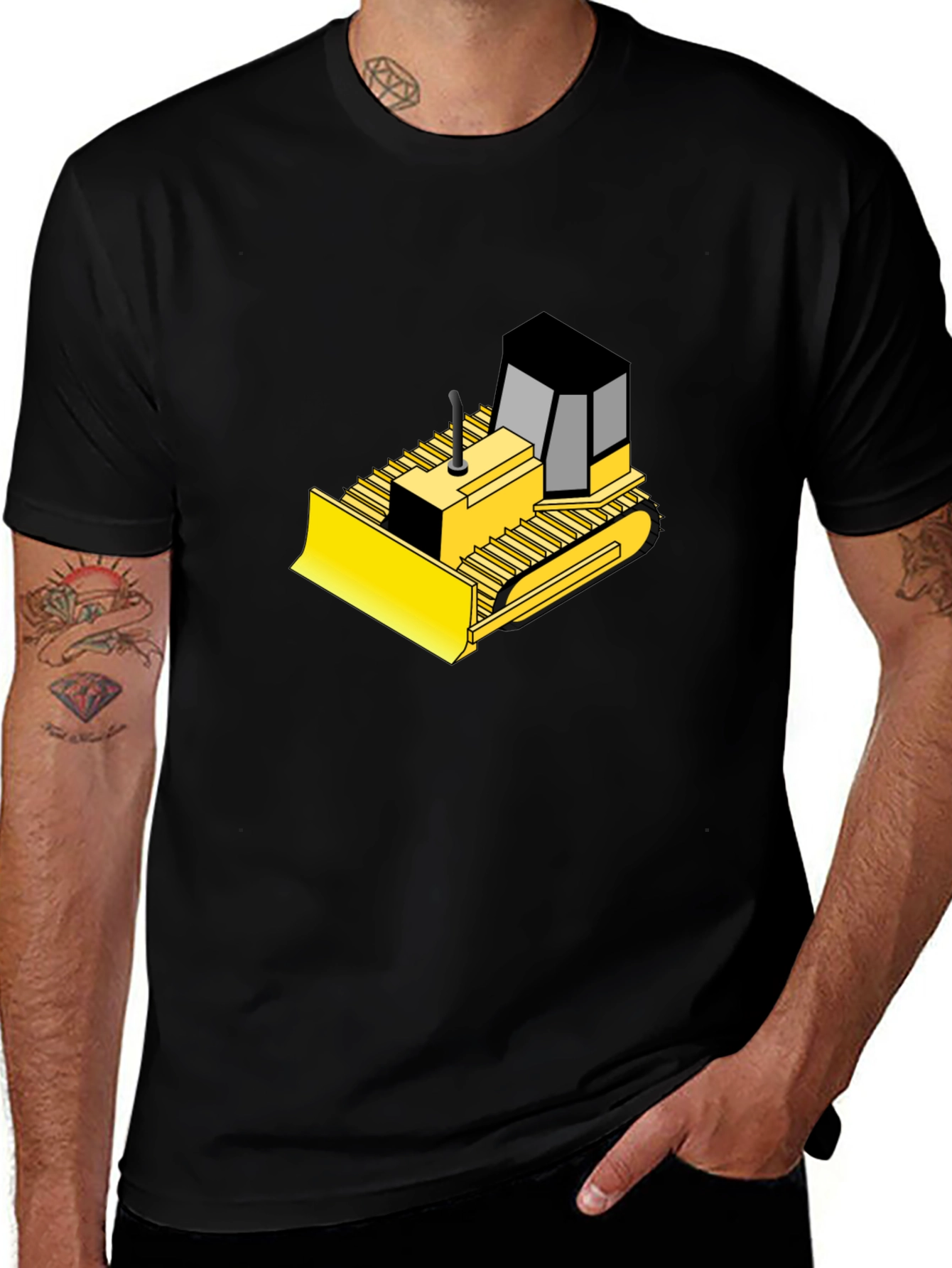 Variant 27 of Bulldozer Graphic Black T-Shirt