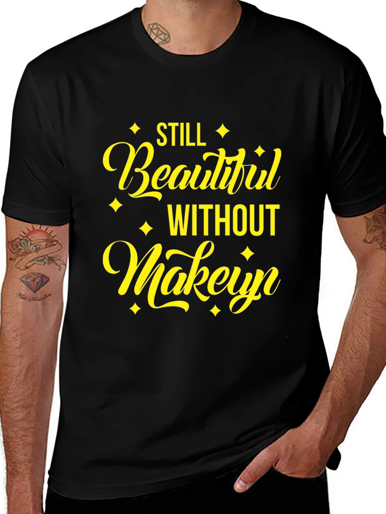 Variant 24 of Beautiful Without Makeup Black Tee