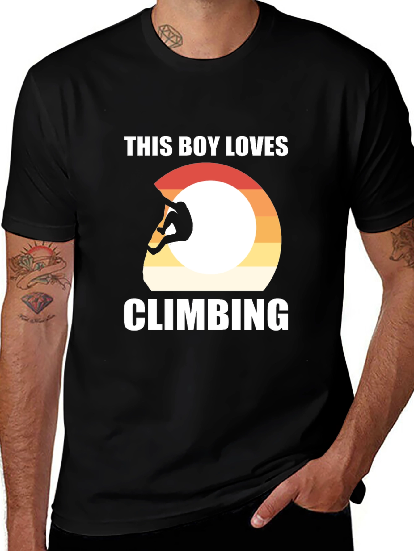 Variant 9 of Climbing T-Shirt - This Boy Loves Climbing - Black