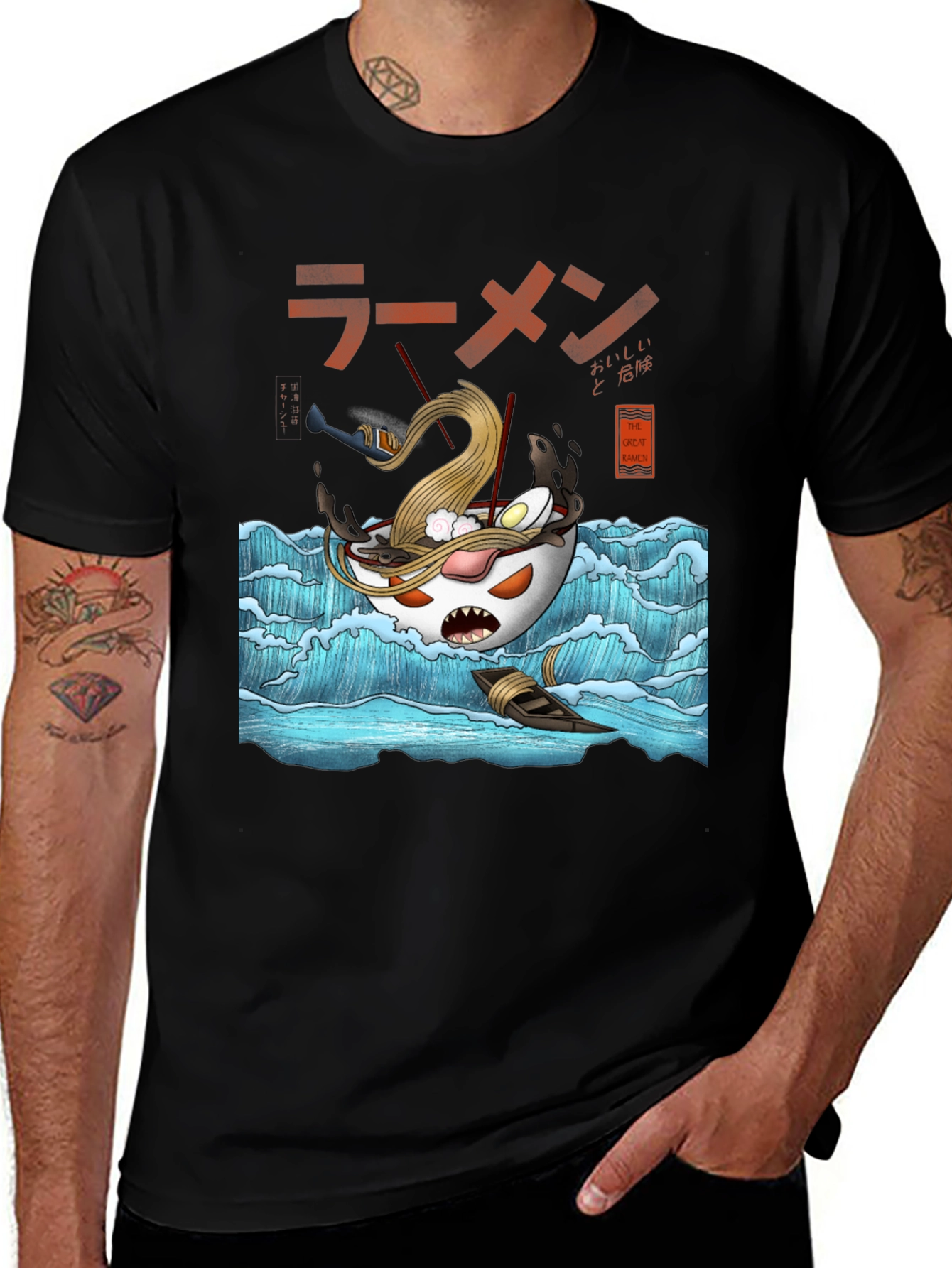 Variant 22 of Ramen Monster Wave Graphic Tee