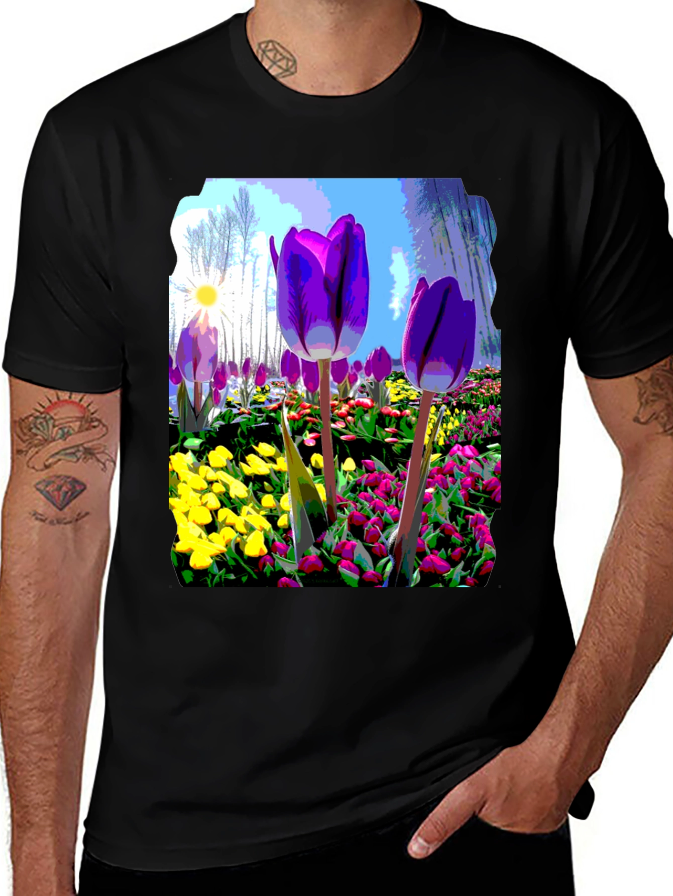 Variant 24 of Floral Art Graphic Tee - Bold Spring Design