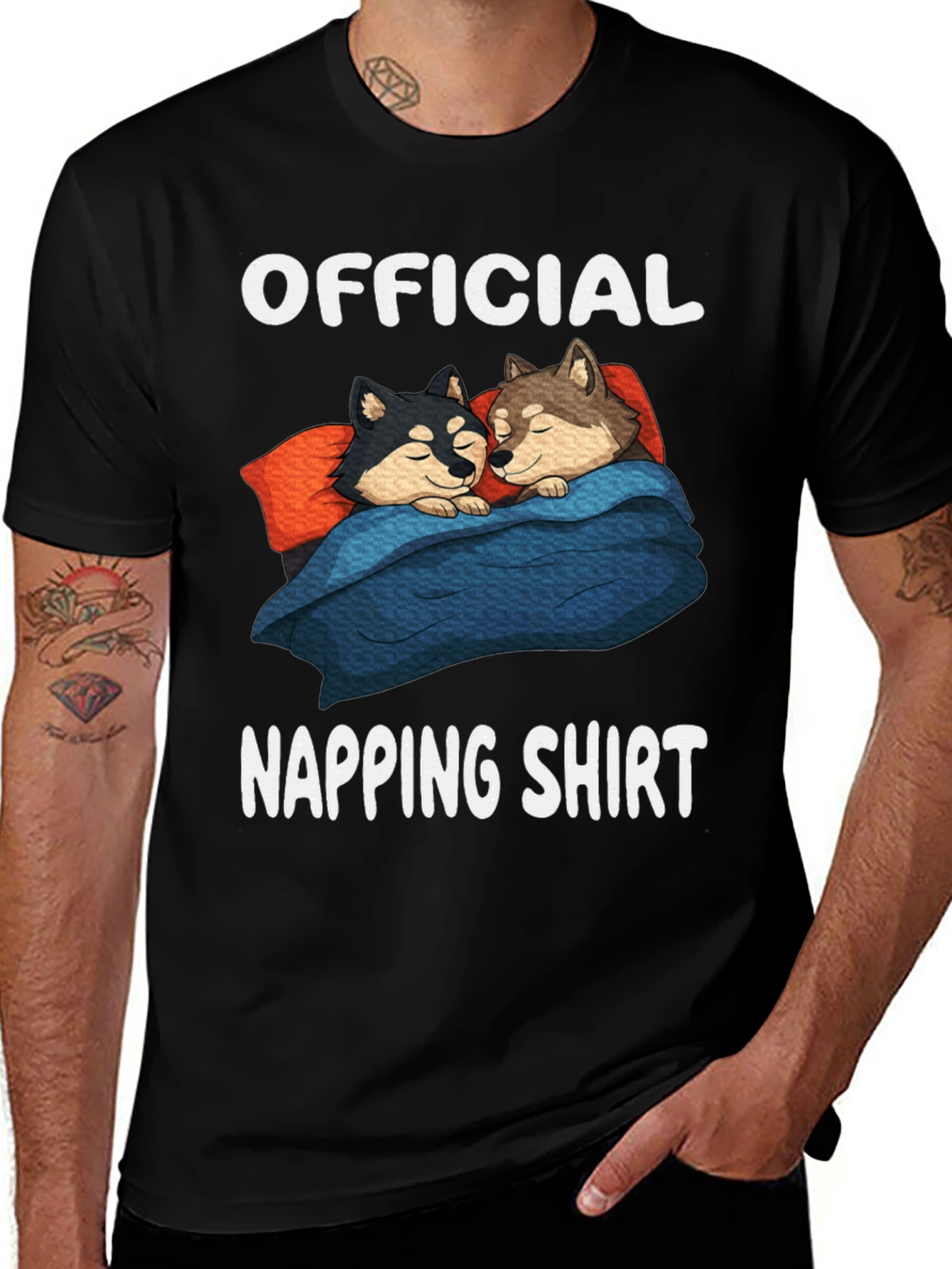 Variant 12 of Official Napping Shirt - Sleeping Dogs Graphic Tee
