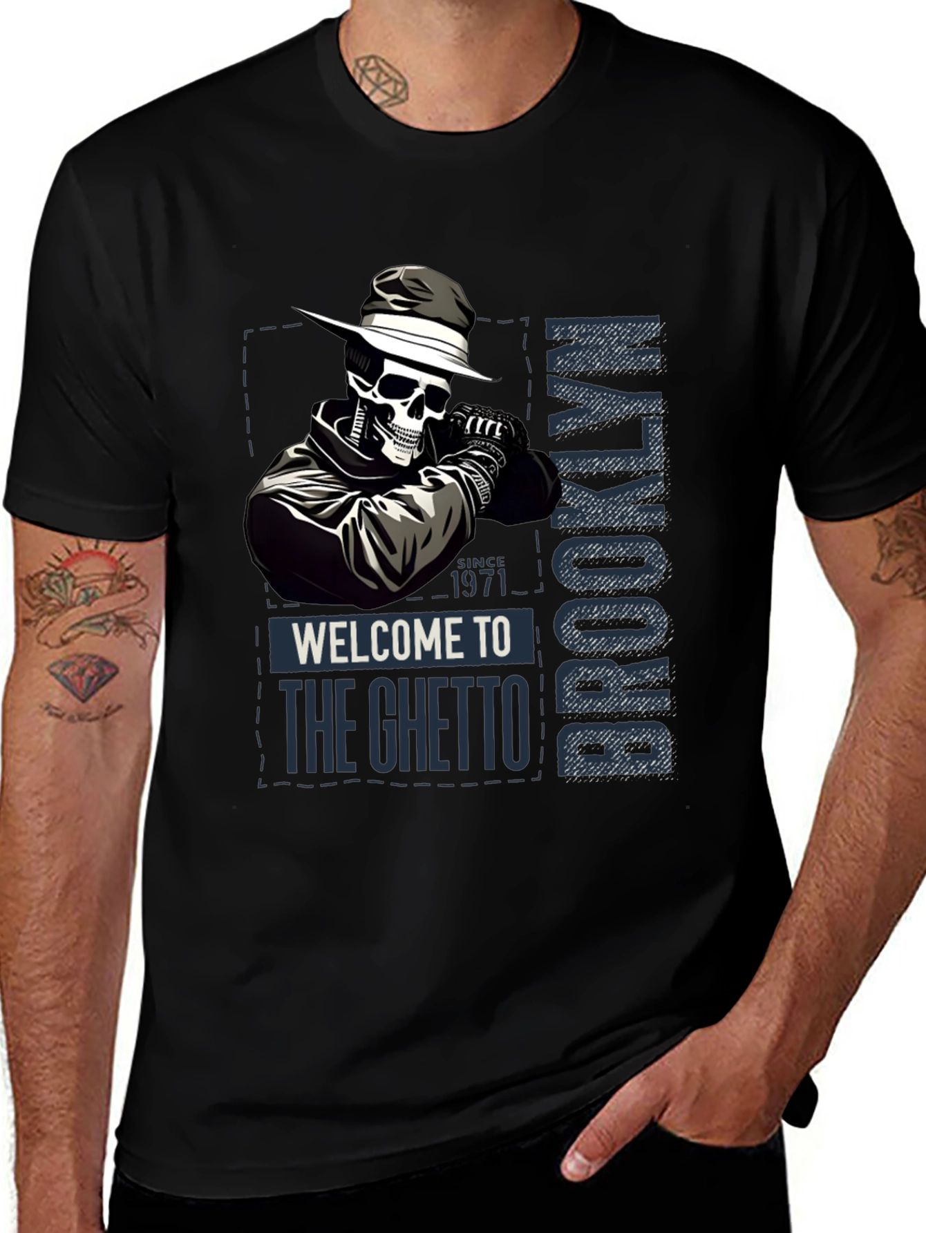 Brooklyn Ghetto Skeleton Graphic Tee