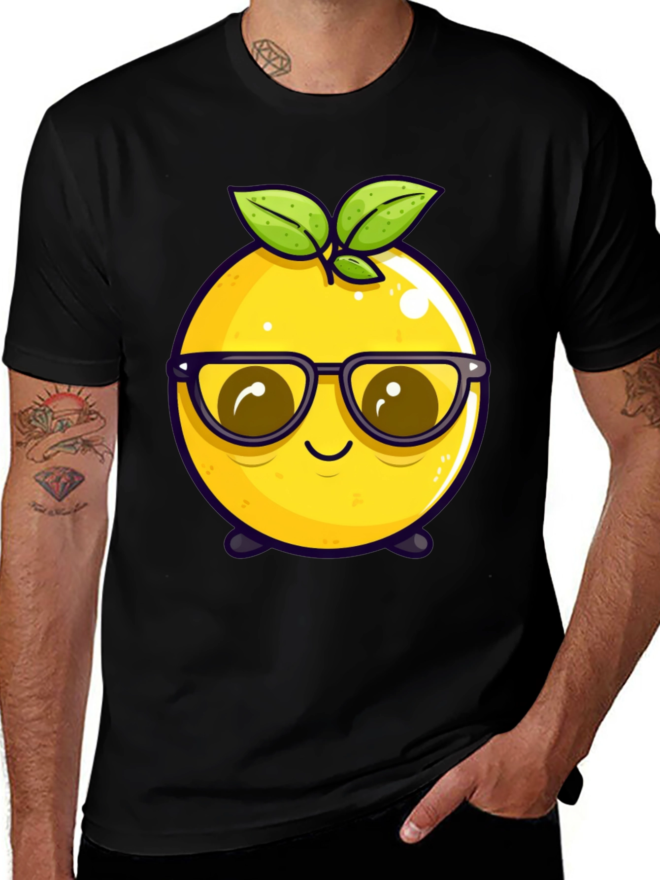 Variant 2 of Funny Fruit Character T-Shirt - Nerdy Lemon Tee