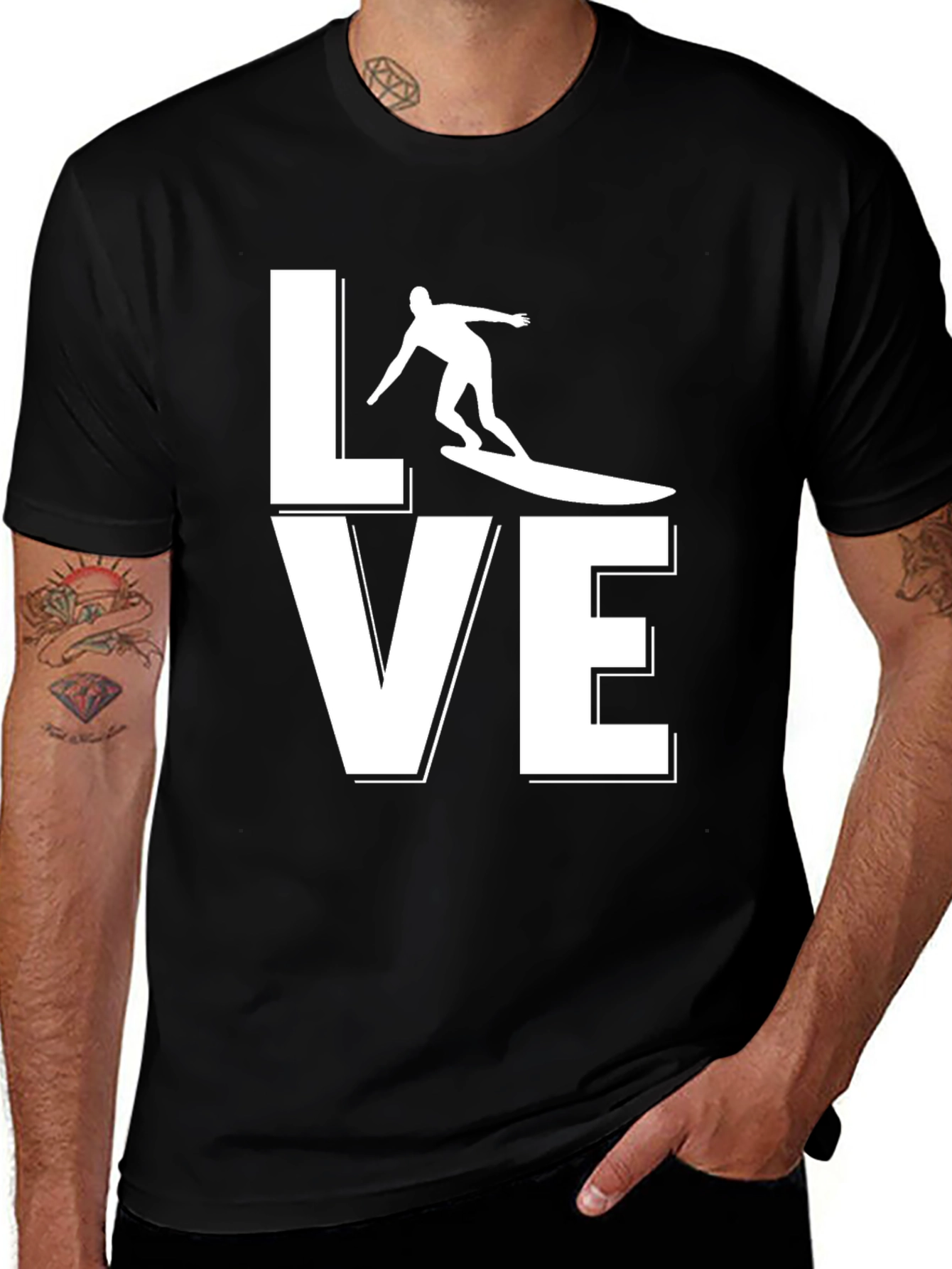 Variant 21 of Love to Surf Graphic Tee - Black