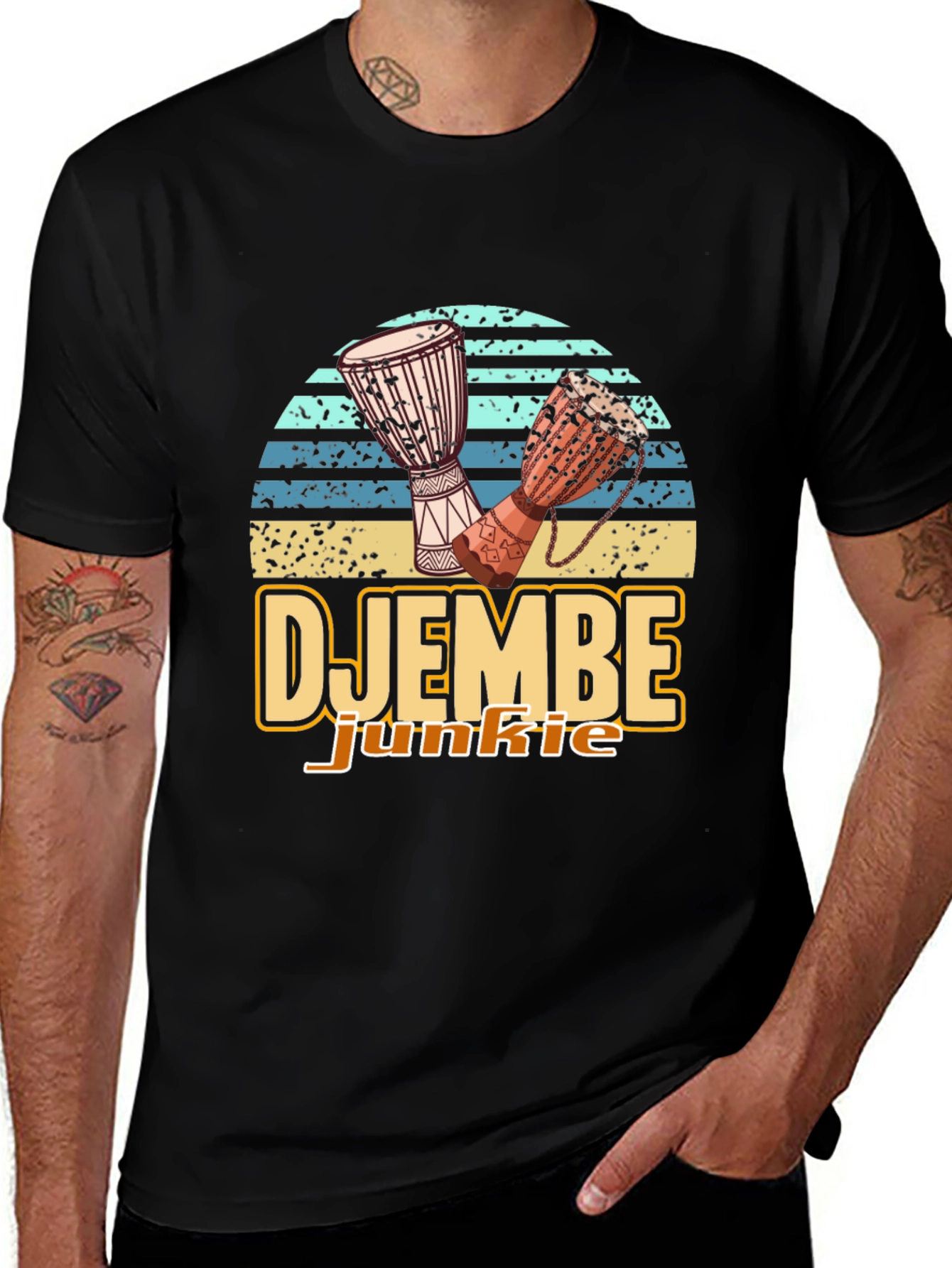 Djembe Junkie Graphic Tee - Music Lover T-Shirt