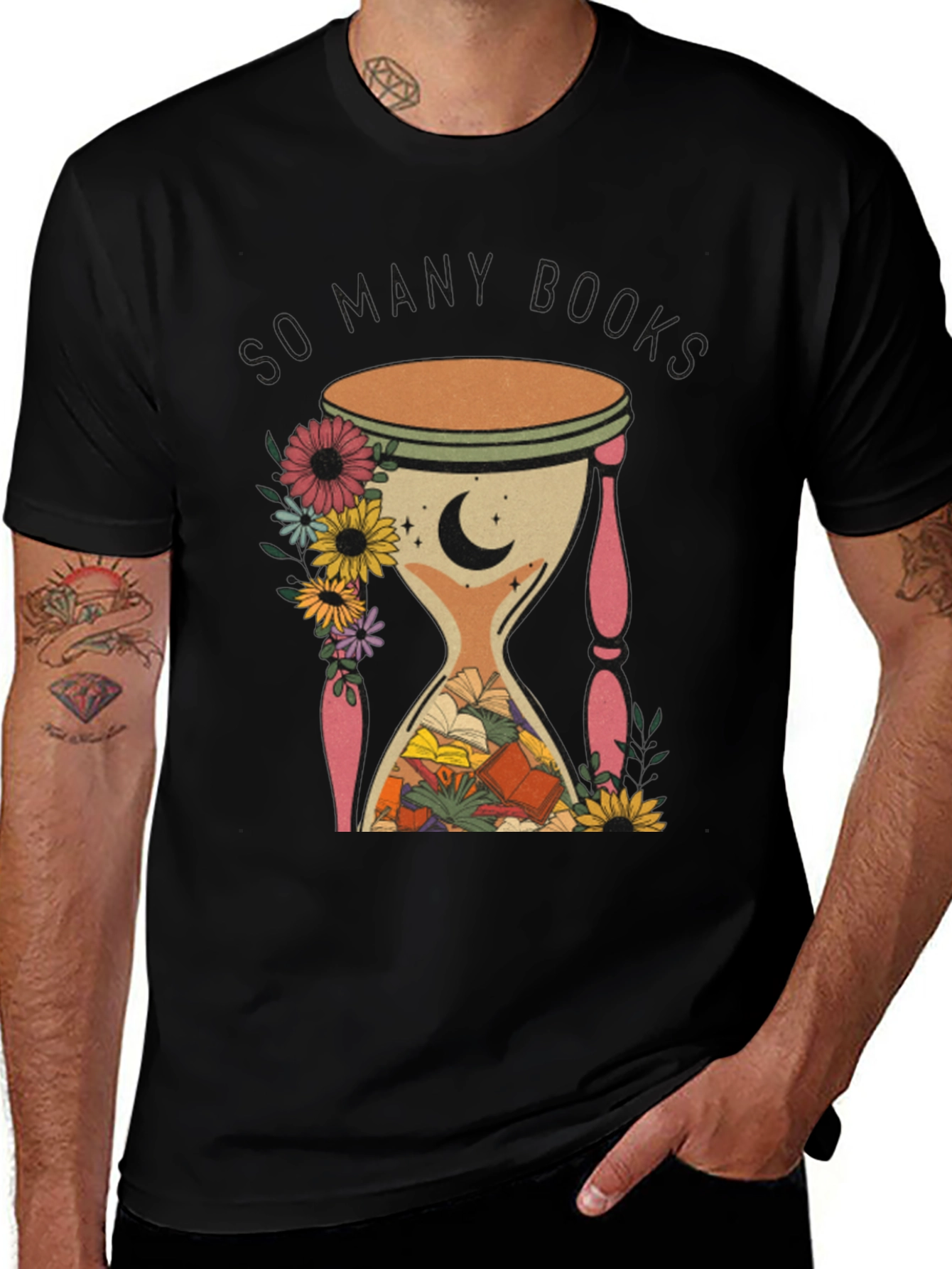 Variant 29 of So Many Books Hourglass Graphic Tee