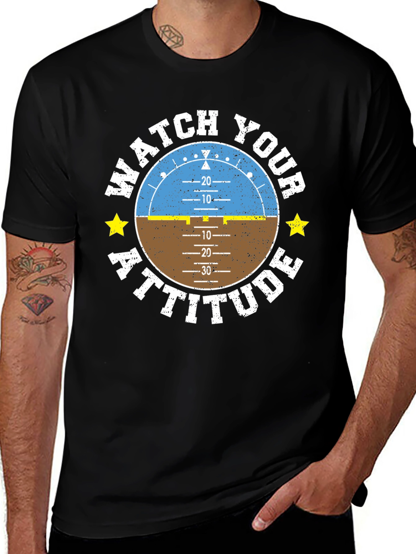 Variant 22 of Watch Your Attitude Aviation T-Shirt