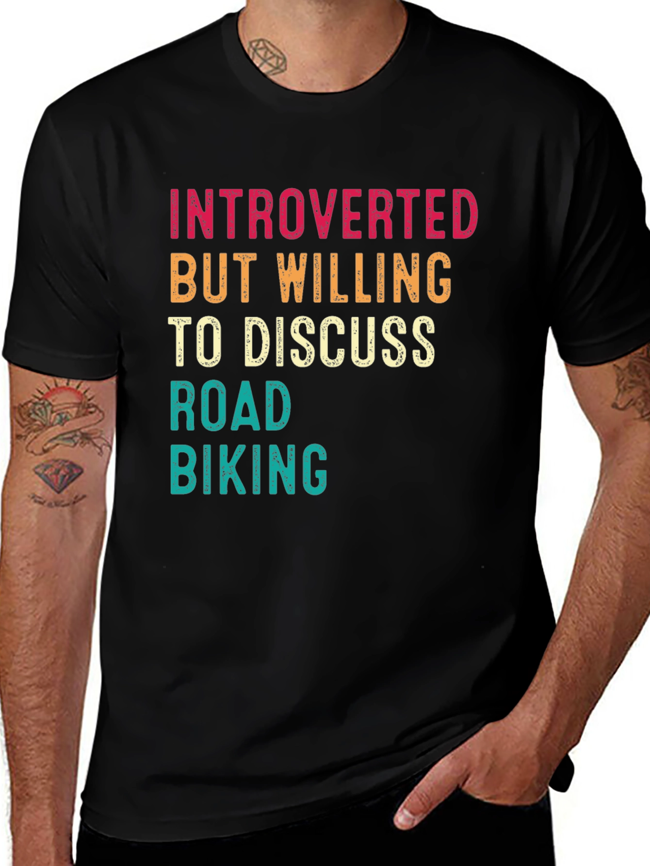 Variant 15 of Introverted Road Biking T-Shirt