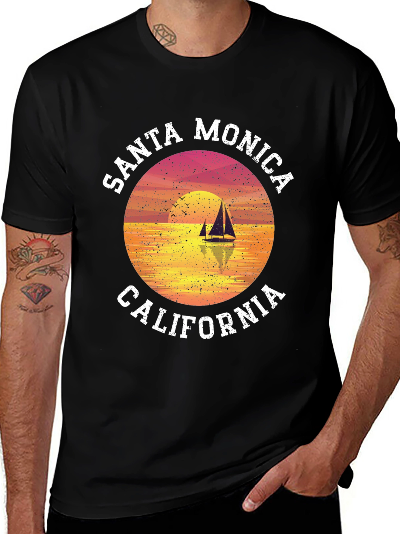 Variant 30 of Santa Monica California Graphic T-Shirt