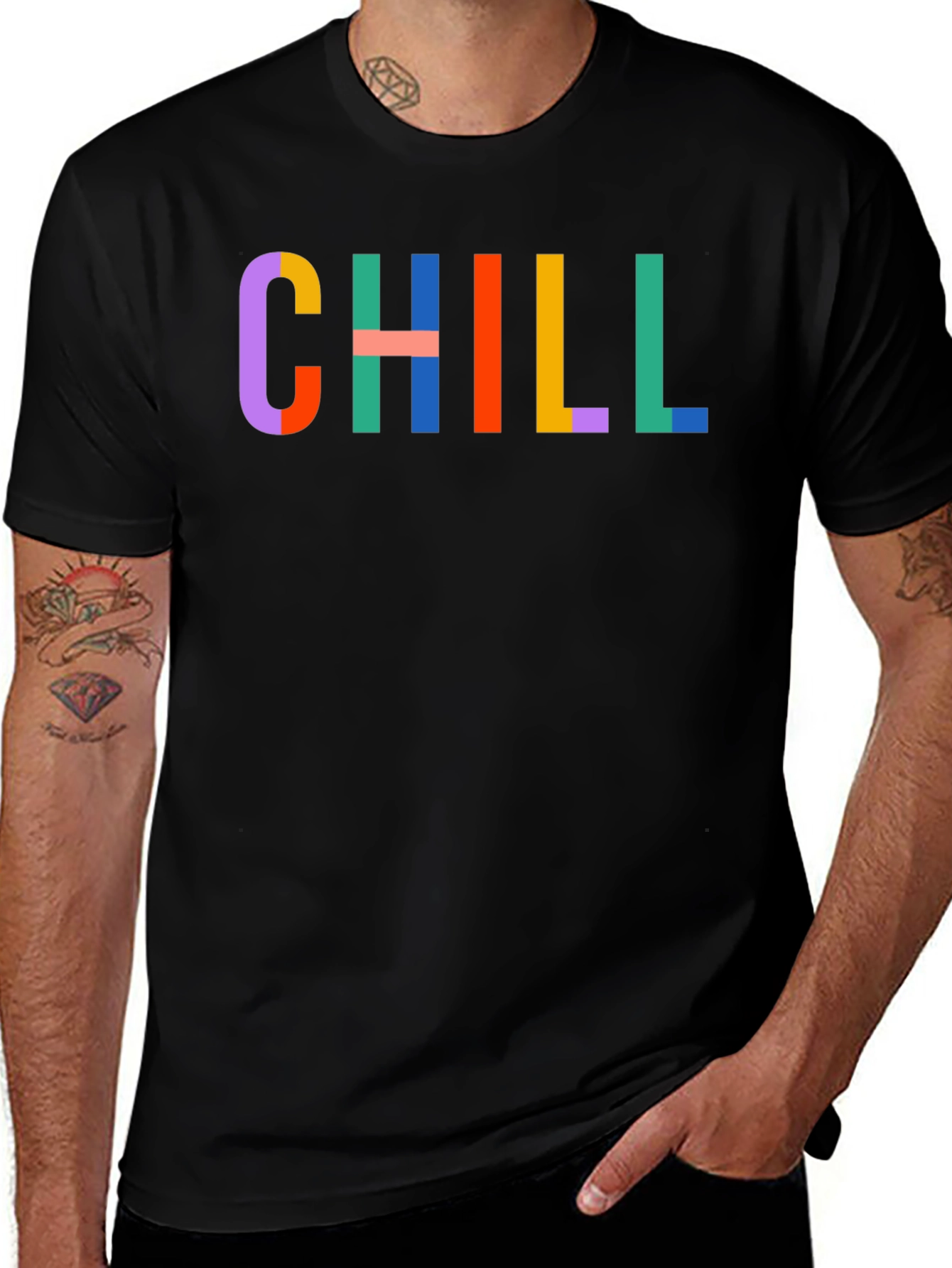 Variant 23 of Colorful CHILL Graphic T-Shirt - Relaxed Fit