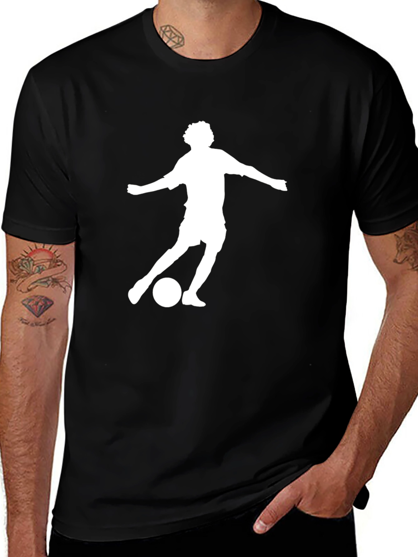 Variant 30 of Soccer Player Silhouette Black T-Shirt