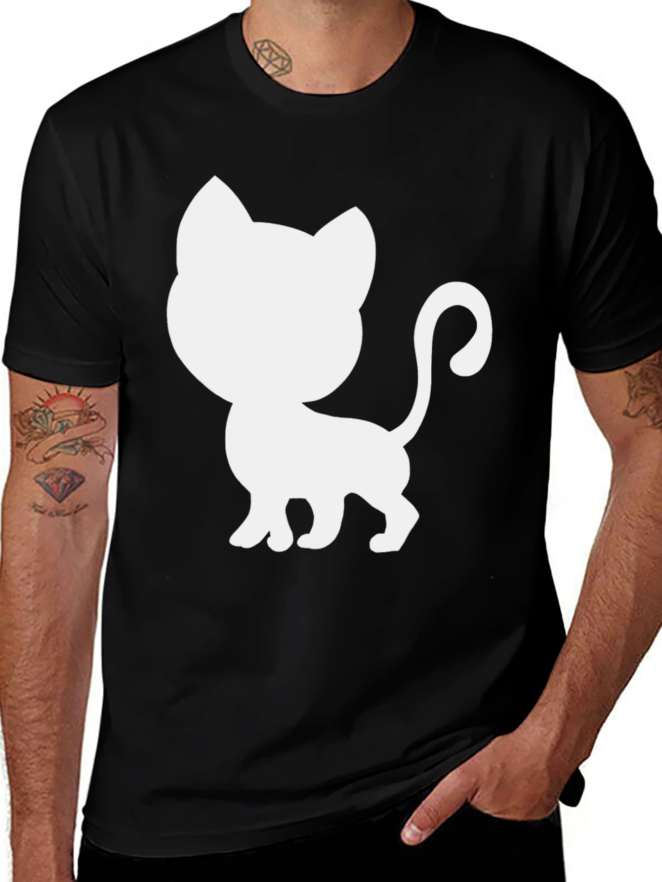 Variant 12 of Black Cat Silhouette T-Shirt