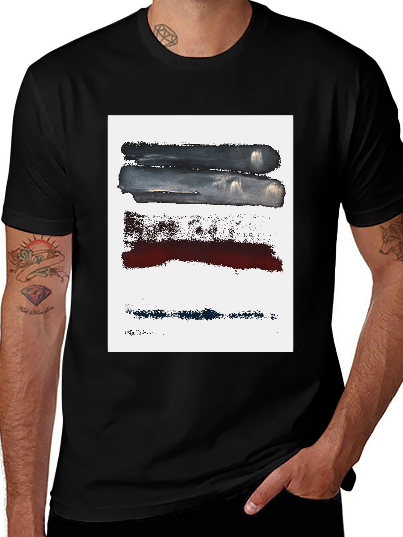 Abstract Brushstroke Graphic Tee - Modern Art Shirt