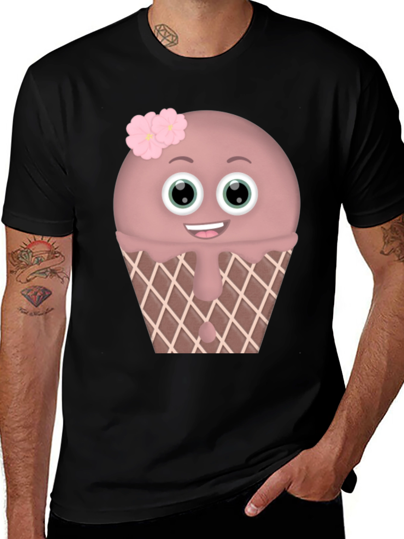Variant 22 of Cute Cartoon Ice Cream Cone Graphic T-Shirt