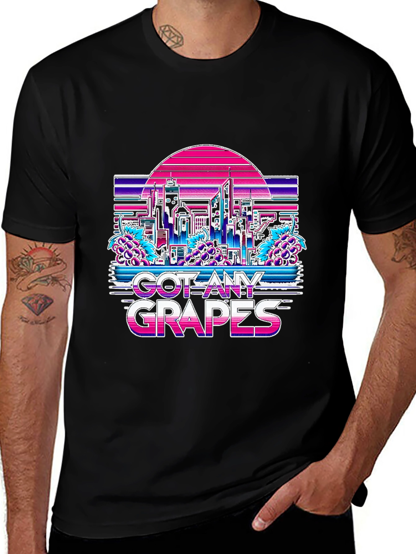 Variant 10 of Got Any Grapes T-Shirt - Retro Vaporwave Cityscape