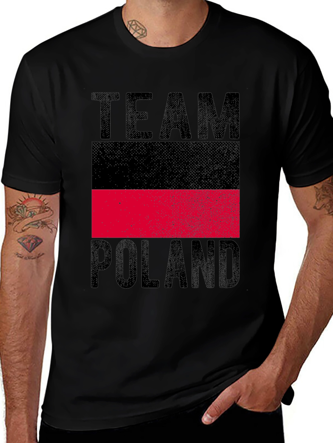 Team Poland T-Shirt - Black Cotton Tee