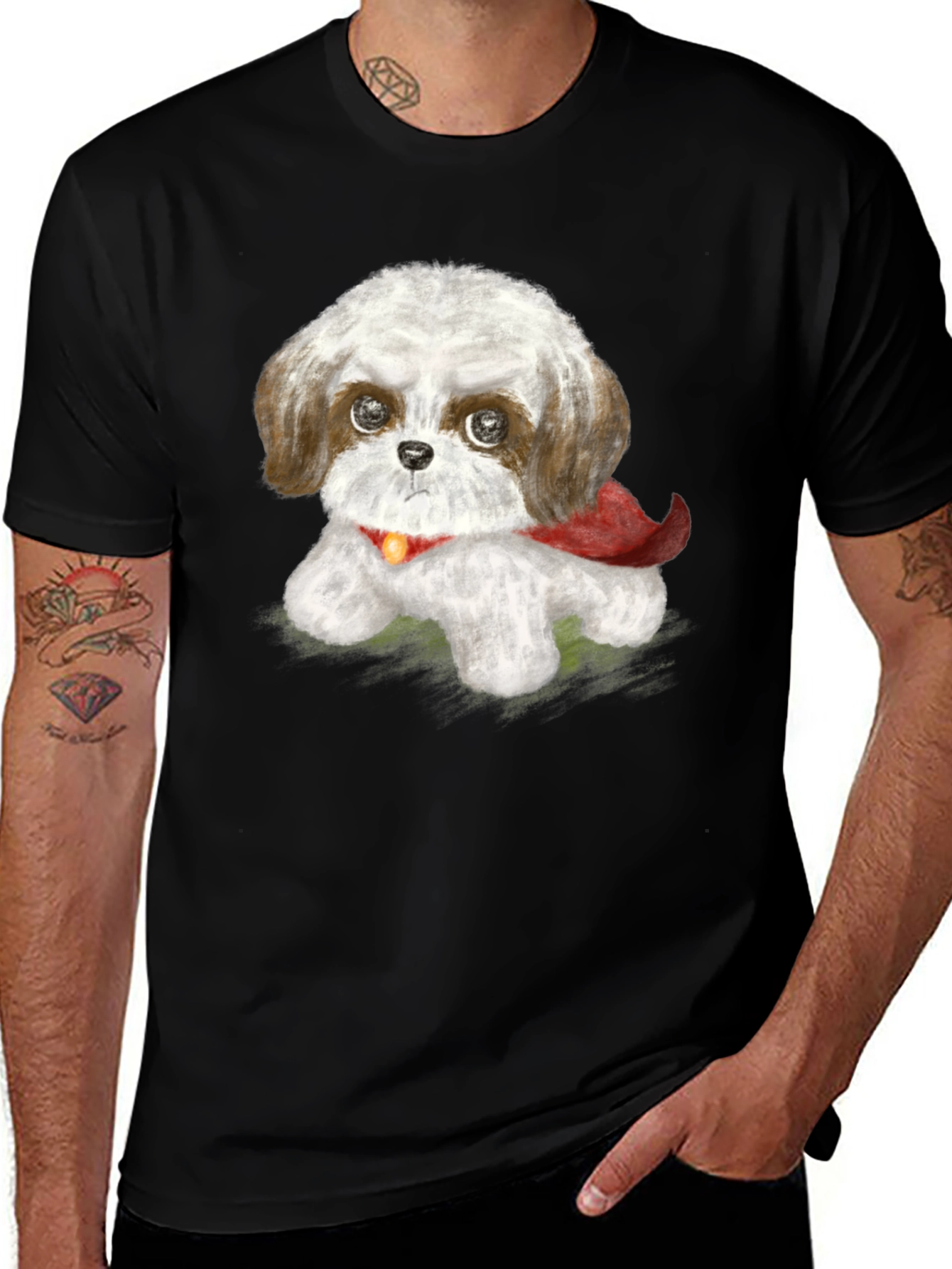 Variant 6 of Cute Shih Tzu Superhero Dog Graphic T-Shirt