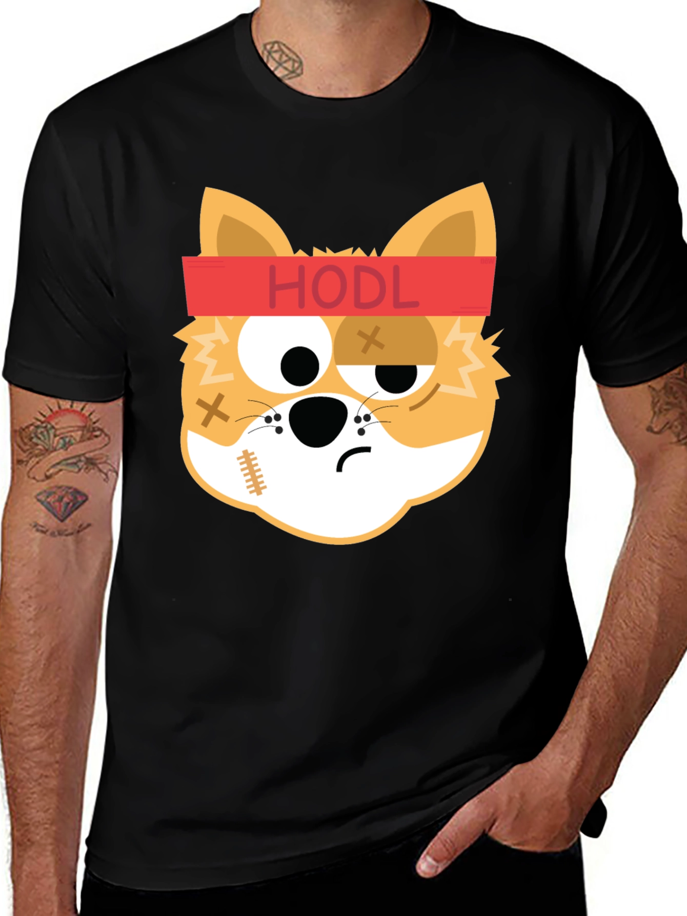 Variant 14 of HODL Doge Meme Black T-Shirt