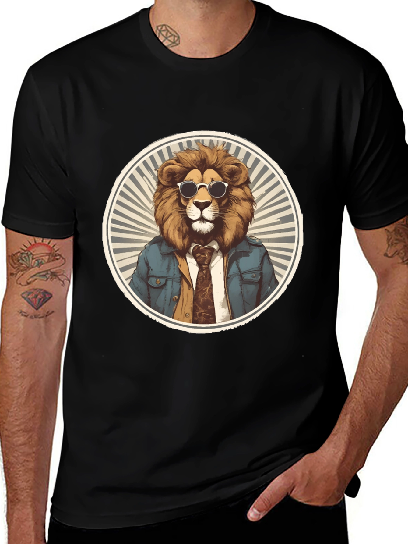 Variant 16 of Cool Lion Graphic Tee - Black T-Shirt