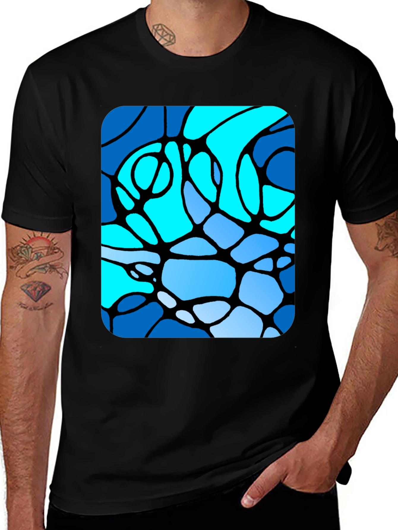 Variant 7 of Abstract Blue Pattern Men's T-Shirt