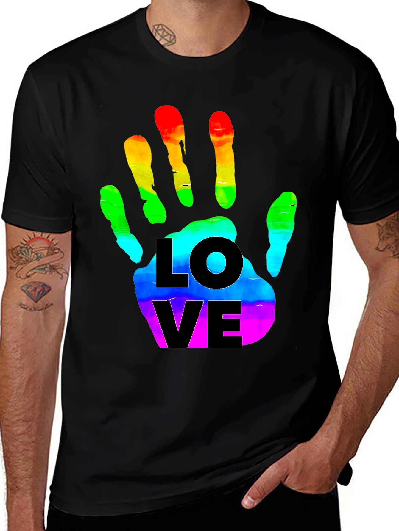 Variant 19 of Rainbow Love Handprint Tee