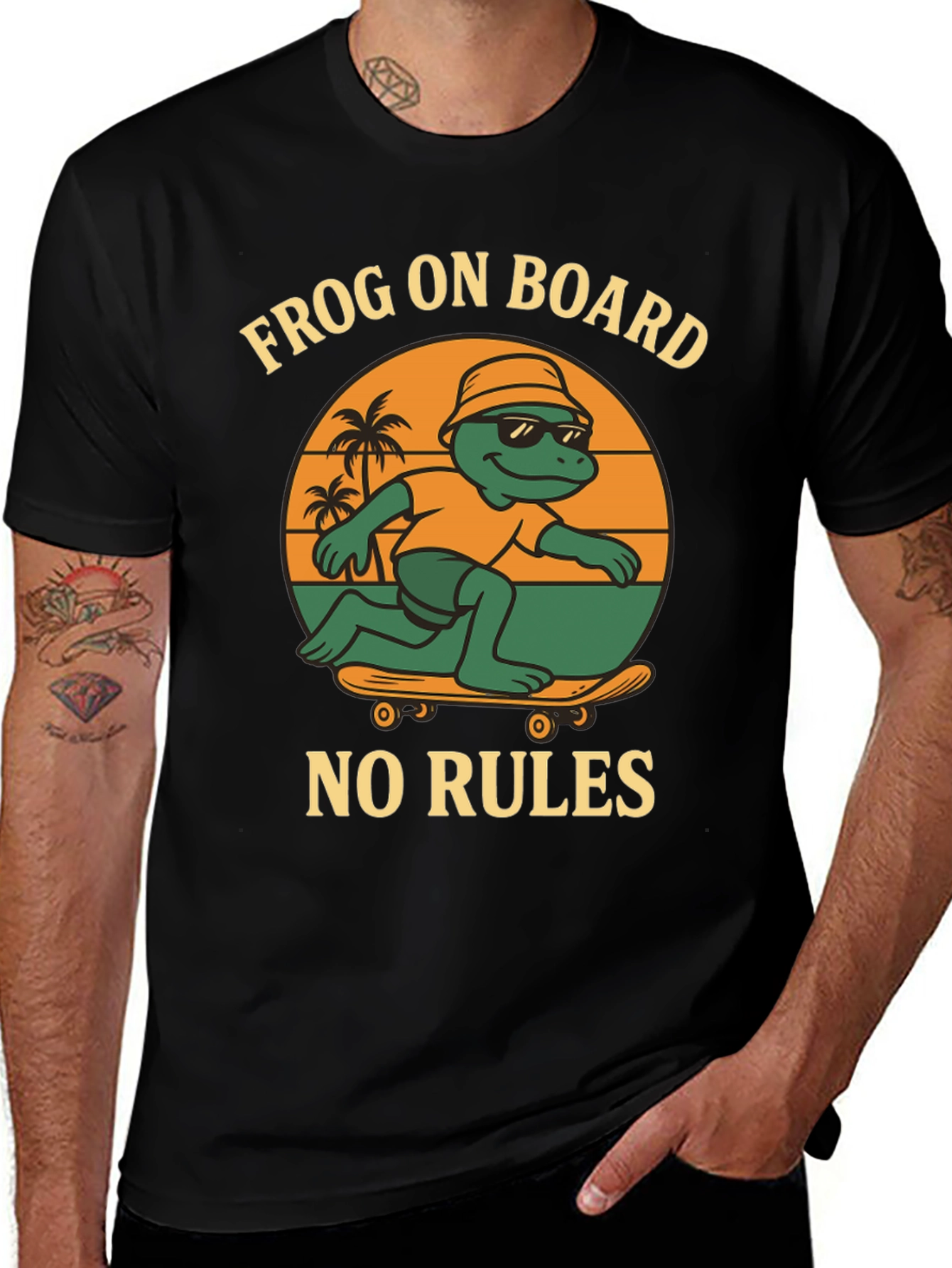 Variant 2 of Frog On Board Graphic T-Shirt - Skateboarding Frog